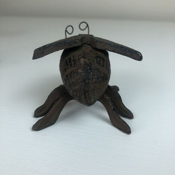 Set of 3-- 2 Bugs Cast Iron / 1 Iron & Stone Figurines Garden Insects Ants Fly - Picture 4 of 16